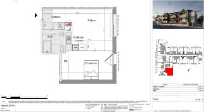 Apartment 2 rooms of 42 m² in Saint-Jean-le-Blanc (45650)