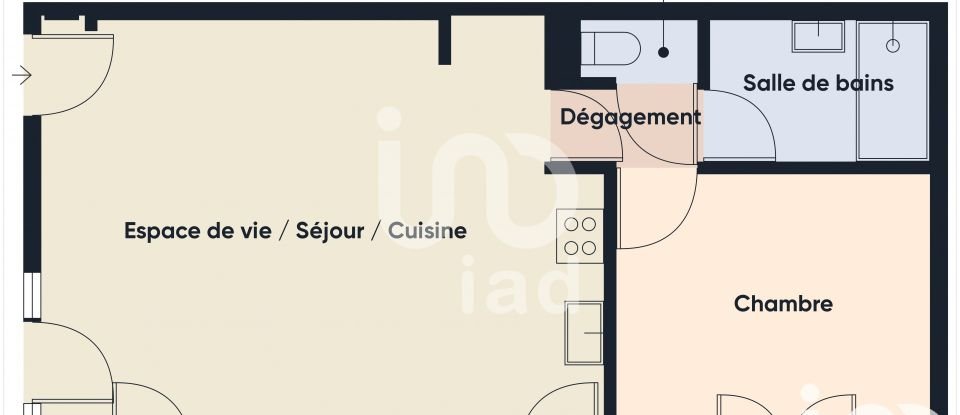 Appartement 2 pièces de 48 m² à Courcouronnes (91080)