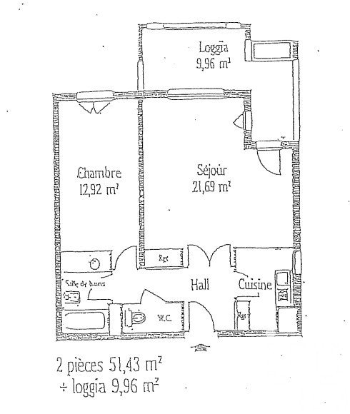 Apartment 2 rooms of 61 m² in Aix-en-Provence (13100)