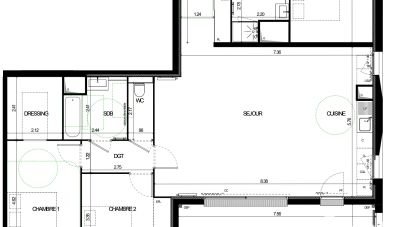 Apartment 4 rooms of 112 m² in Bordeaux (33800)