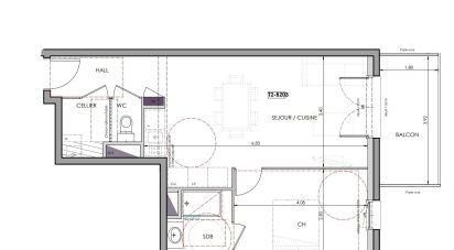 Apartment 2 rooms of 46 m² in Eybens (38320)