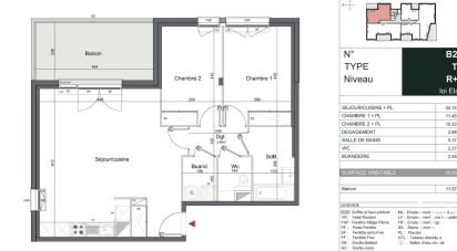 Appartement 3 pièces de 69 m² à Mérignac (33700)