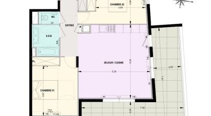 Apartment 3 rooms of 69 m² in Le Cannet (06110)